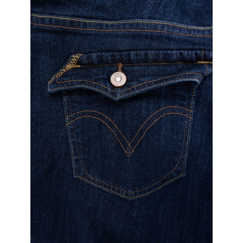 Levis 515 Boot Cut Jeans Womens 16 Blue Dark Wash Stretch Denim Casual Western - Picture 11 of 13